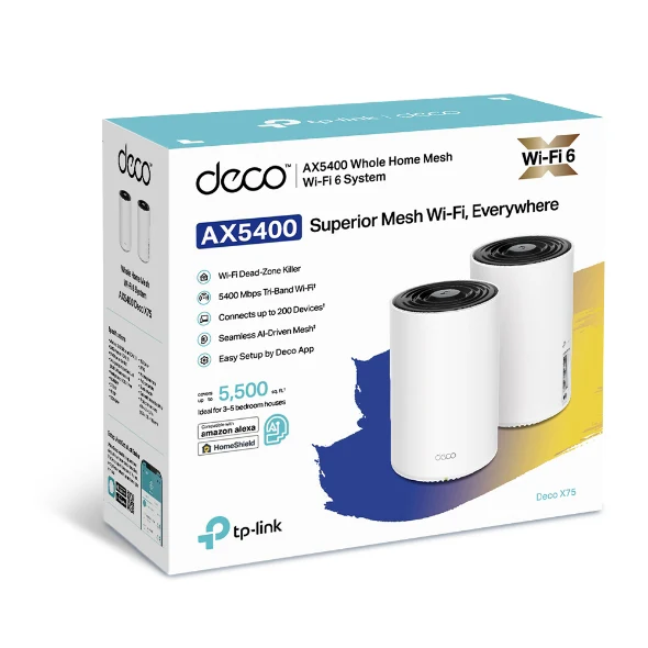 Deco X75 — Sistema Mesh Wi-Fi 6 Tri-Banda AX5400