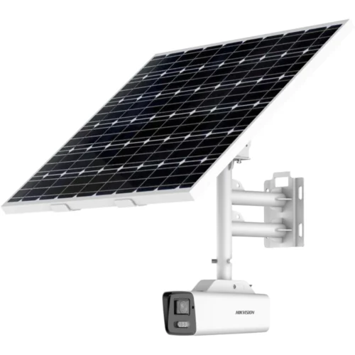 Kit de Cámara de Red Bullet Fija 4K ColorVu con Energía Solar